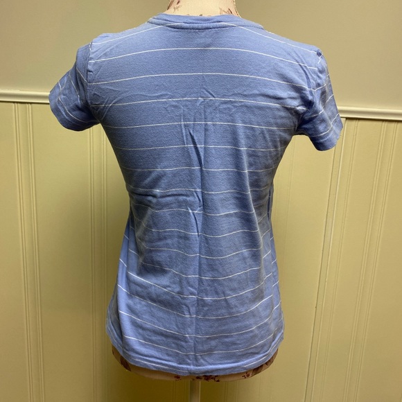 RALPH LAUREN T Shirt V Neck 100% Cotton Light Periwinkle Blue - Picture 2 of 5